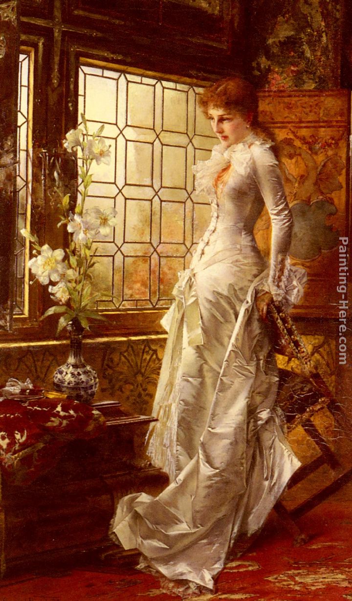At The Window painting - Conrad Kiesel At The Window art painting